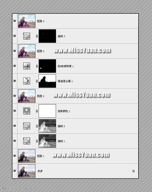 Photoshop将偏色人物图片调成清爽的蓝紫色