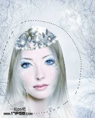 Photoshop制作梦幻的蓝色仿手绘美女