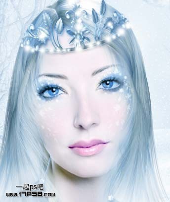 Photoshop制作梦幻的蓝色仿手绘美女