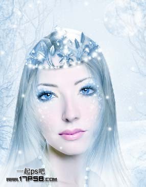 Photoshop制作梦幻的蓝色仿手绘美女