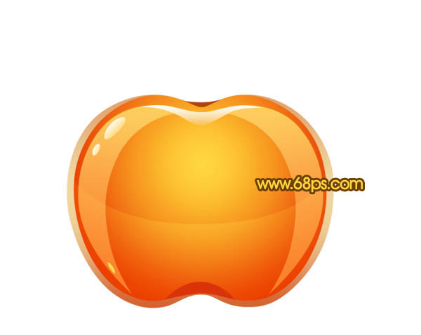 Photoshop打造简单的红色水晶苹果