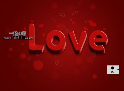 Photoshop打造红色梦幻爱情立体字效果