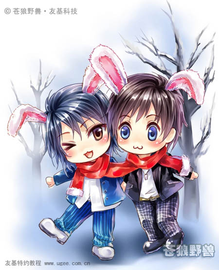 photoshop与PT结合鼠绘漂亮的新年插画