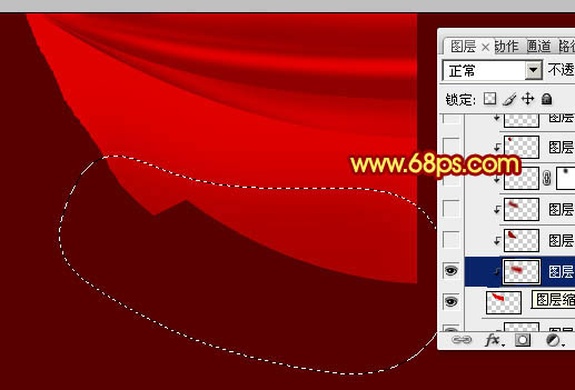 Photoshop下打造逼真的红色帷幕