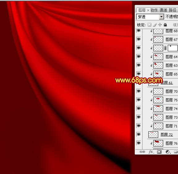 Photoshop下打造逼真的红色帷幕