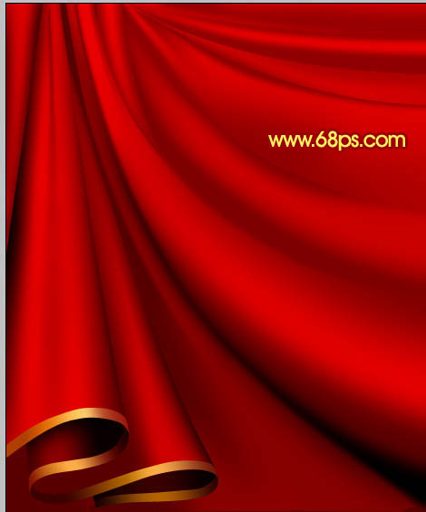 Photoshop下打造逼真的红色帷幕