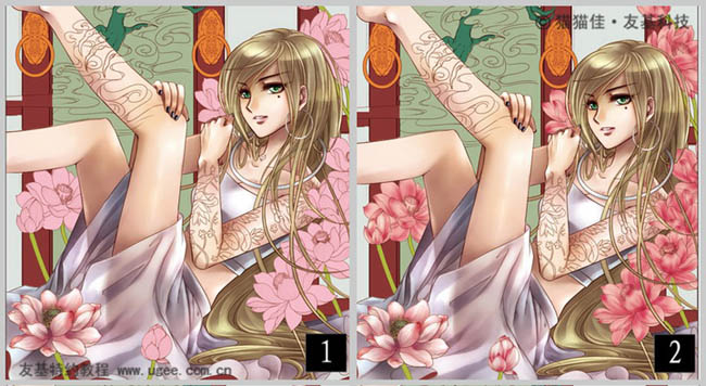 photoshop鼠绘非常唯美的古典插画刺青