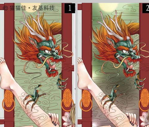 photoshop鼠绘非常唯美的古典插画刺青