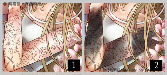 photoshop鼠绘非常唯美的古典插画刺青