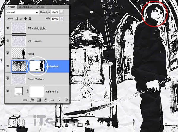 Photoshop将人物图片处理为黑白素描插画