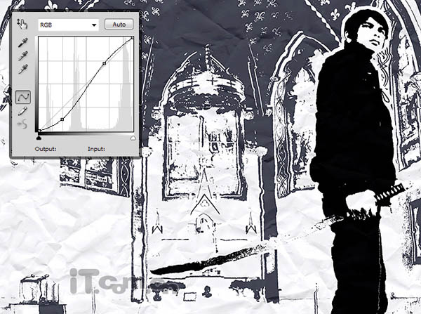 Photoshop将人物图片处理为黑白素描插画