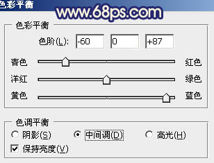 Photoshop将风景图片调成暗调蓝红色