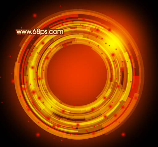 Photoshop制作绚丽的红色数码光环