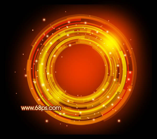 Photoshop制作绚丽的红色数码光环