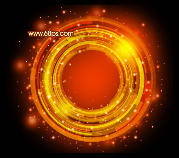 Photoshop制作绚丽的红色数码光环