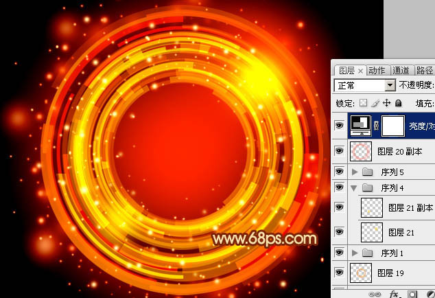 Photoshop制作绚丽的红色数码光环