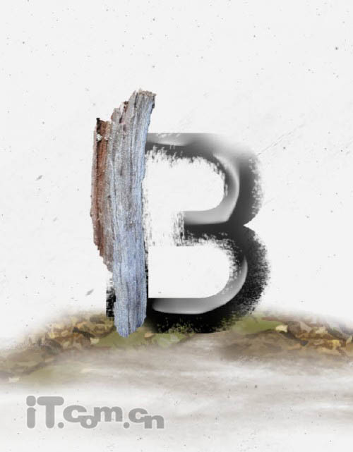 Photoshop打造创意的古老木纹字