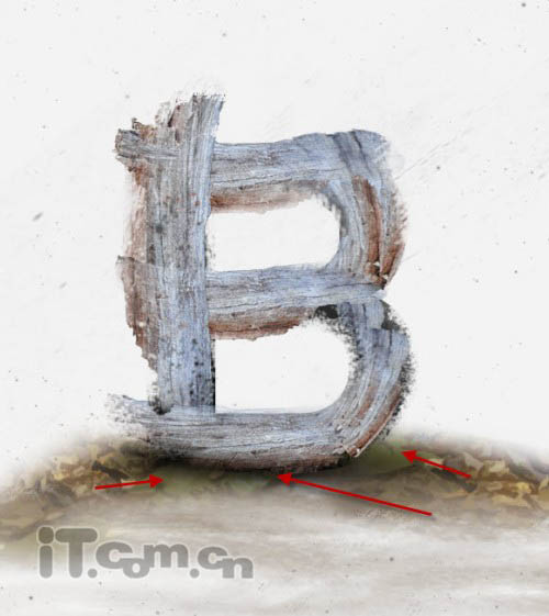 Photoshop打造创意的古老木纹字