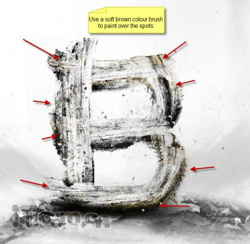 Photoshop打造创意的古老木纹字