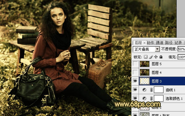 Photoshop将人物图片调成柔美的暗橙色