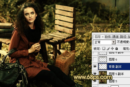 Photoshop将人物图片调成柔美的暗橙色