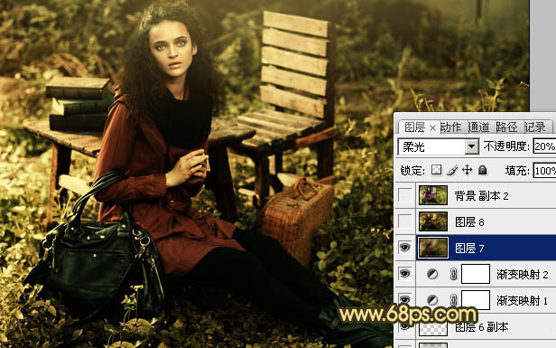 Photoshop将人物图片调成柔美的暗橙色
