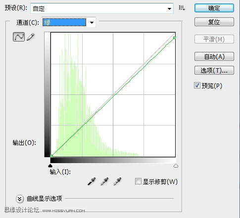 ps利用曲线调出偏暗风景图片鲜艳的绿紫色