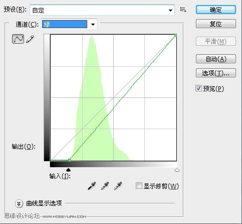 ps利用曲線調出偏暗風景圖片鮮豔的綠紫色