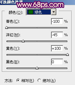 Photoshop将树林人物图片调成淡淡的橙色调