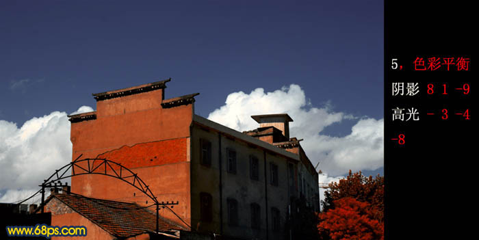 Photoshop将风景图片调成强对比的暗调橙蓝色