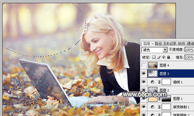 Photoshop调出草地人物图片柔美的淡暖色