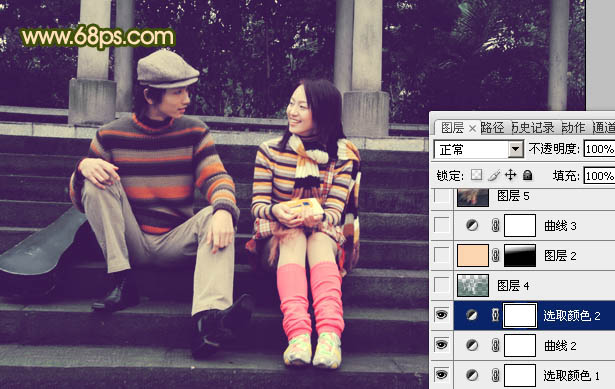 Photoshop将人物图片调成怀旧的暗调橙蓝色