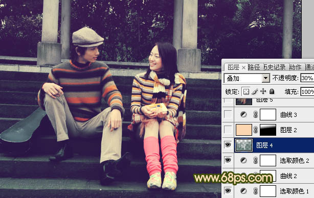 Photoshop将人物图片调成怀旧的暗调橙蓝色