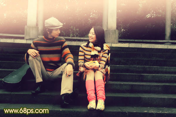 Photoshop将人物图片调成怀旧的暗调橙蓝色