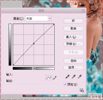 Photoshop将模特图片调成柔美的红青色