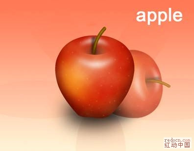 Photoshop制作一个简单的红苹果教程”
