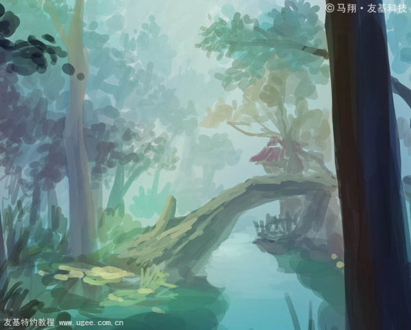 photoshop鼠绘夜色中的梦幻森林