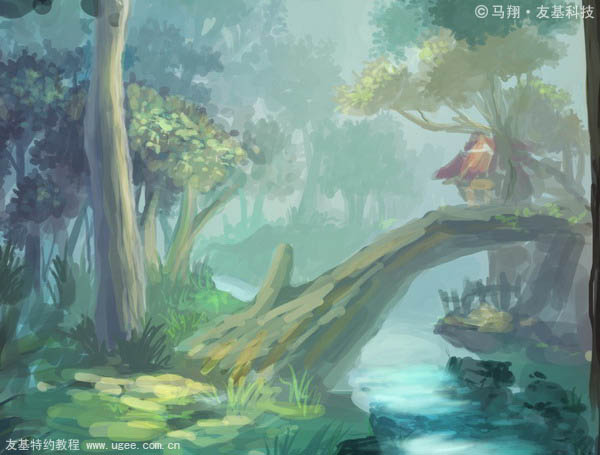 photoshop鼠绘夜色中的梦幻森林