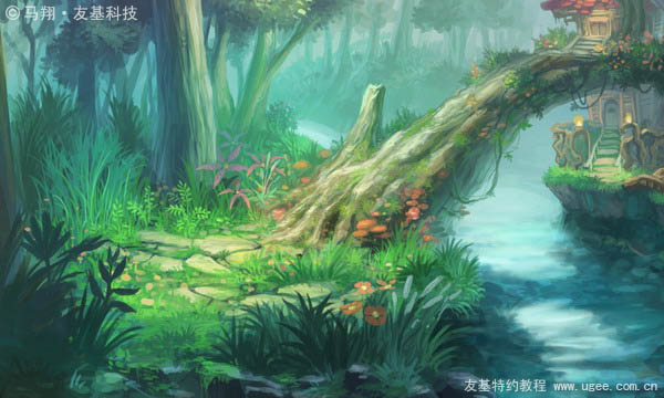 photoshop鼠绘夜色中的梦幻森林