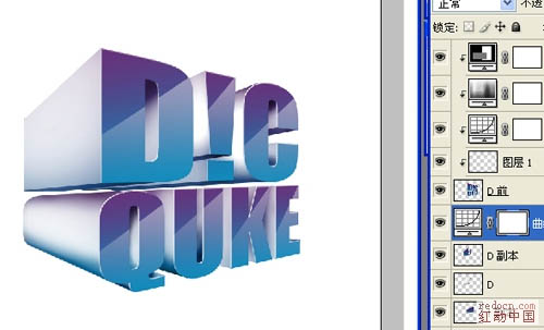 Photoshop打造超酷的并排立体字