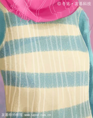 photoshop鼠绘可爱的围红围巾的小女孩