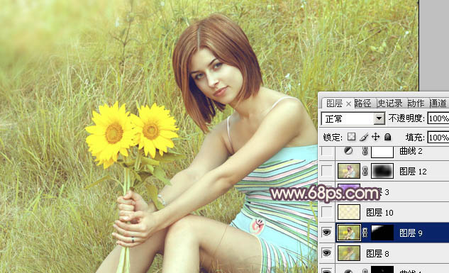 Photoshop将外景女孩图片调成流行的淡橙色