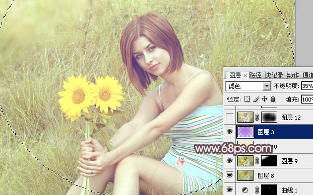 Photoshop将外景女孩图片调成流行的淡橙色