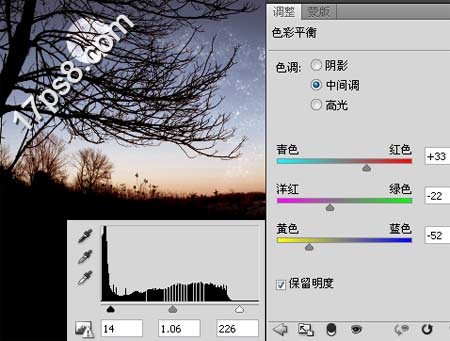 Photoshop制作梦幻的旷野星夜图片效果