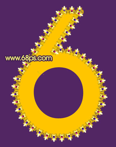 Photoshop打造非常华丽的宝石花边字效果