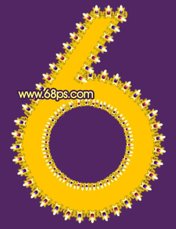 Photoshop打造非常华丽的宝石花边字效果
