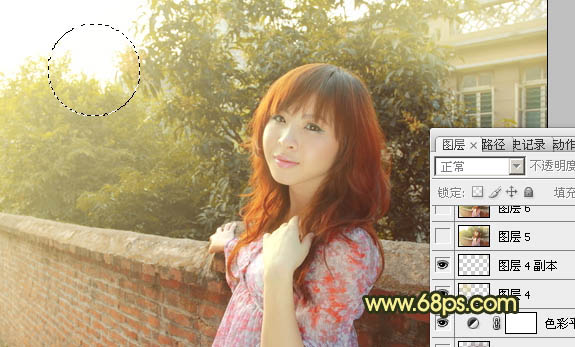 Photoshop将外景人物图片调成柔和的初夏阳光色