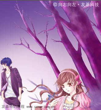 PS将鼠绘出唯美的蝴蝶公主插画