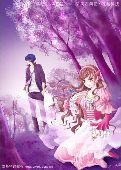 PS将鼠绘出唯美的蝴蝶公主插画