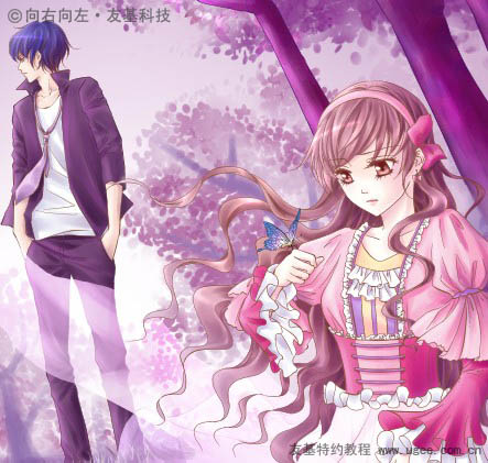 PS将鼠绘出唯美的蝴蝶公主插画